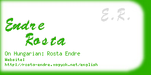 endre rosta business card